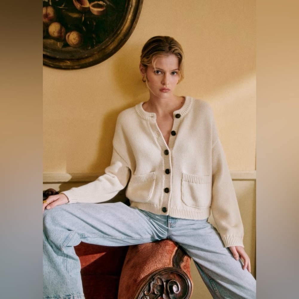 Sezane Titouan Cardigan Natural - Size S